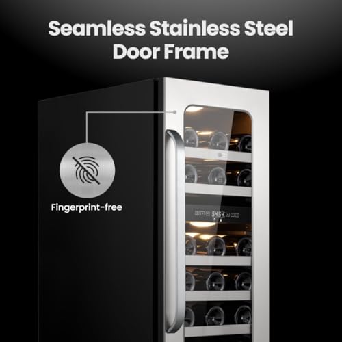 Image of Whynter BSR-029DW 15 inch Built-ln 29 Bottle Undercounter Stainless Steel Wine Fridge with Reversible Door, Digital Control, Lock, and Carbon Filter