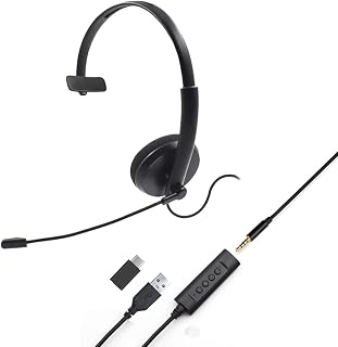 Project Telecom Unified Monaural Noise Cancelling 3.5mm | USB Headset | Compatible with Starface for MAC