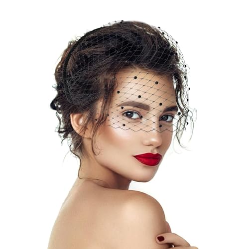 Mesh Veil Headband Fascinators Hat 1920s Headpiece for Women