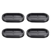 Rubber Grommets Oval Flexible Wire Hole Plug, [for Home Industry Office Electrical Protection] - 30x60 mm Mount Dia/Single Sided/Black / 4 Pcs