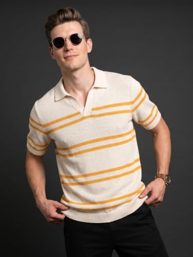 Image of Veirdo Men's Flatknit Printed Half Sleeve Polo T-Shirt with Collared Neck, Regular Fit, Casual Style for Office, Travel, (Sizes S to 2XL)