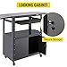 VEVOR AV Cart, 27-41 inch Height Adjustable Media Cart with 2 Drop Leaves, 150 LBS Capacity Presentation Cart with A Locking Cabinet, 33 x 18 inch Widened Steel Projector Cart with A Keyboard Tray