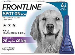 FRONTLINE Spot On Flea & Tick Treatment for Large Dogs (20-40 kg) - 6 Pipettes