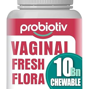 Chewable Vaginal Probiotics for Women 10 Billion CFU + Organic Prebiotics — Supports Vaginal Health, Maintains Vaginal pH Balance & Promotes Feminine Freshness, Strawberry-Flavored Tablets