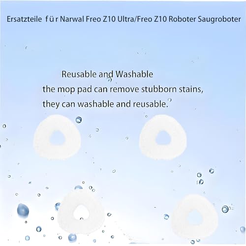 Ersatzteile Zubehör für Narwal Freo Z10 Ultra/Freo Z10 Roboter Saugroboter, Zubehör: 1 Hauptbürste 4 Seitenbürsten 2 Hepa-Filter 4 Wischtücher 3 Staubbeutel