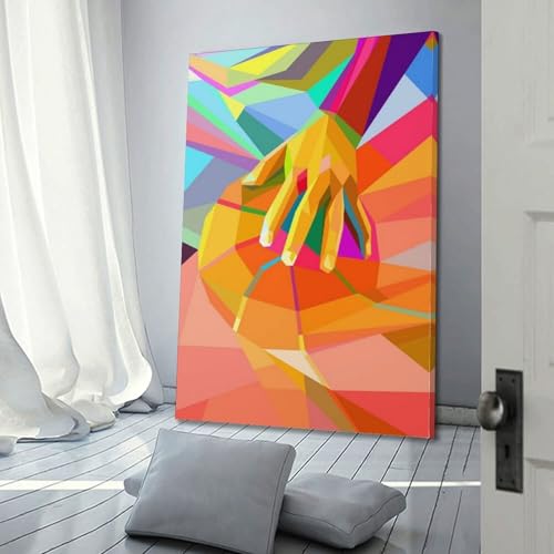 Affiche murale moderne en toile premium WIZIGM polygone encadré