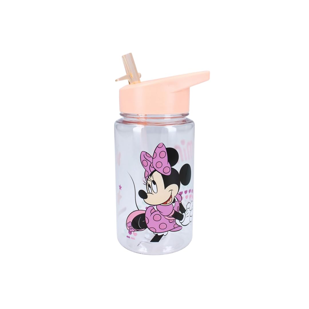 My Sweety Pop Minnie Mouse - Orange/Clear - Plastic Water Bottle - For Children - Nursery, Preschool, School, Holiday, Meal - 12Cm - 450Ml - Hydration - Gift Idea ()