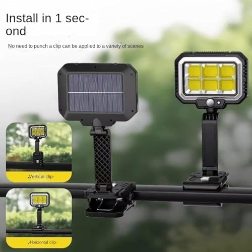 Luz solar clip exterior impermeable con 3 modos para valla patio balcon 4