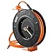 VEVOR Retractable Air Hose Reel, 3/8IN x 100FT Rubber Air Hose Max 300PSI, Air Compressor Hose Reel Auto-Rewind with 5FT Lead in, Ceiling/Wall Mount Heavy Duty Single Arm Steel Reel, 1/4