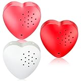 Copkim 3 Pcs 20 Seconds Valentine's Voice Recorder for Stuffed Animal Heart Shape Sound Recorder Push Button Recordable Device Sound Module for Gift Recording Voice Message (Red, White,Pink)