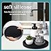 Silicone Bathroom Tray Round Vanity Tray Decorative Soap Holder Kitchen Countertop Organizer Coffee Table Decor for Candle, Perfume, Plant, 9 Inch, Black