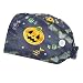 Halloween Grey Pumpkin 2 Pieces Unisex Working Caps with Buttons Adjustable Bouffant Hats Tie Back Caps