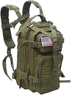 ARMYCAMO Small 30L Rucksack Military Tactical Backpack Flag Patch Outdoors Bug Out Bag, Green, 16.5