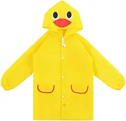 Capa de Chuva Infantil com Capuz de Animais, Impermeável, Colorida
