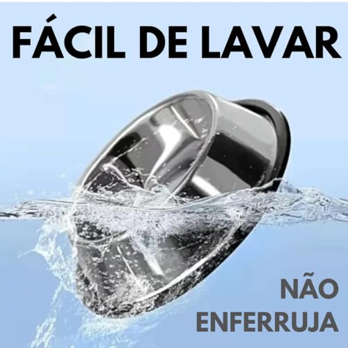 KIT 2 TIJELAS COMEDOURO BEBEDOURO DE INOX 200 ML NÃO ENFERRUJA CACHORRO E CATOS PET COELHO COR PRATA