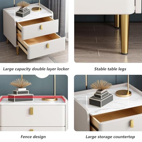 Table de chevet à 2 tiroirs pour chambre et rangement - 7