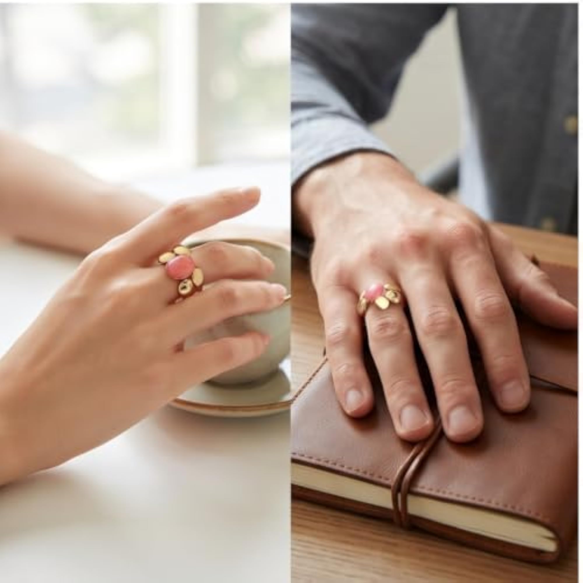 Flower Cluster Gold Plated Adjustable Statement Ring