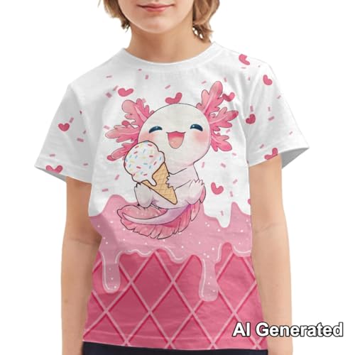 Image of Xhuibop Kids Tshirts Girls Boys 3-16 Years Summer Clothes for Teens Loose Fitting Tops
