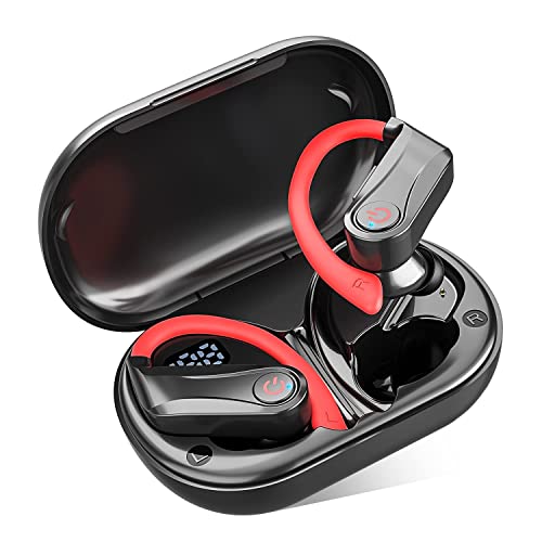Vanzon Wireless Earbuds Bluetooth Headphones, IPX7 Waterproof Over Ear Earphones for 48Hrs Play Back Sport Earphones,with LED Charging Case&Earhooks Built-in Mic Headset Workout