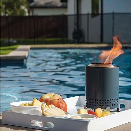 Image of Solo Stove Mesa, 5.1 Inch Tabletop Fire Pit with Stand - Smokeless, Stainless Steel Fire Pit for Camping, Outdoor & Patio- Wood Burning or Pellet Fueled Portable Bonfire, 1.4lbs, Water