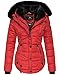 Produktbild MARIKOO Damen Winter Jacke Herbst Stepp Kurz Parka warm Teddyfell gefüttert Lotusblüte 6 Farben Camouflage XS - XXL (M, Rot)