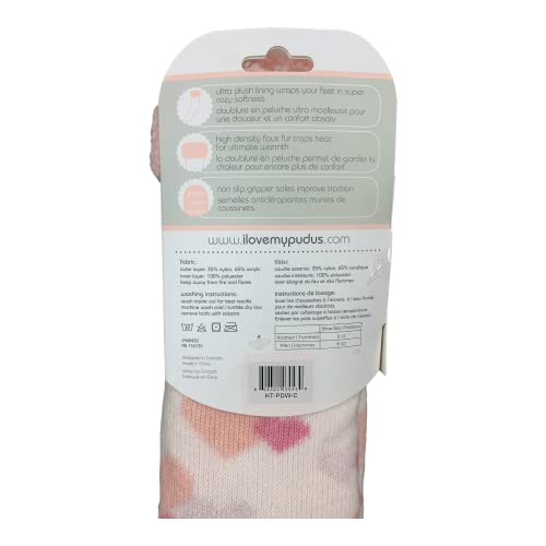 Image of Pudus Cozy Winter Slipper Socks Women & Men w Non-Slip Grippers Faux Fur Sherpa
