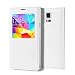 S5 Case, Galaxy S5 Case, Huijukon Luxury S-VIEW Window Flip Leather Case Cover with Smart Sleep/Wake Up Function for Samsung Galaxy S5 i9600 G900 (White)
