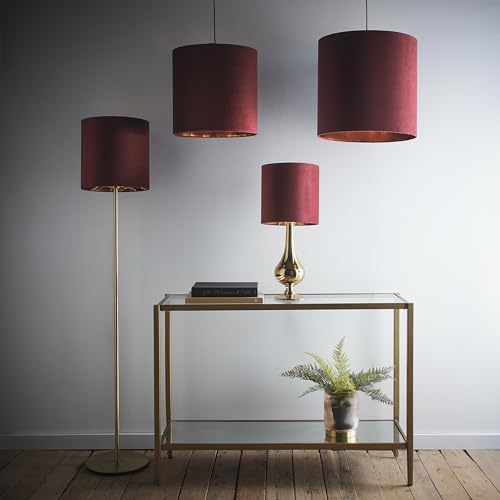 K LIVING Velvet Drum Lampshade for Modern Table Lamps and Ceiling Pendant Fixtures | 10" Wine Colour Versatile Adjustable Floor Lamp Shade | Elegant Lighting for Home and Office