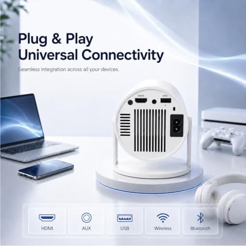 Image of AILKIN LED Best Projector, 1080P & 4K Ultra HD Support, 4500 Lumens | All OTT Apps (Netflix, Prime, Jio etc.) | Auto Keystone, WiFi /BT, HDMI, 12-inch Projector with WiFi 5G Bluetooth,150 Inch Display