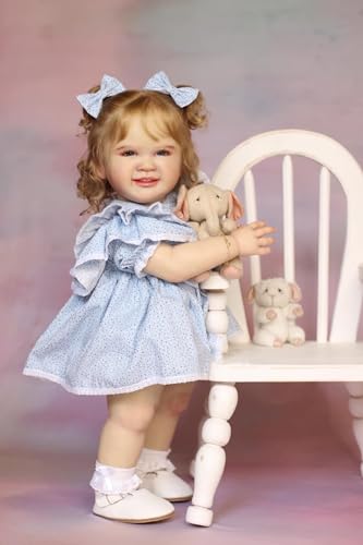 RXDOLL 71 cm duży rozmiar realistyczne lalki Reborn maluch dziewczynka miękka tkanina winylowa ciało Reborn lalki niemowlęce, które wyglądają prawdziwie uśmiechnięta lalka malucha realistyczne lalki