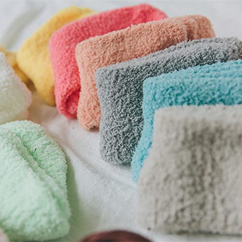 Women's Fuzzy Winter Socks - Warm Fluffy Soft Slippers for Casual Home Sleeping - Cozy Crew Socks for Women Gifts - Orange One Size2