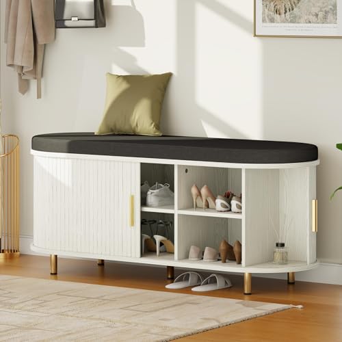 Entryway Storage Bench with Padded Seat