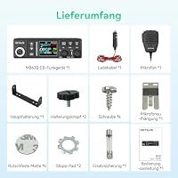 Retevis MB63B CB-Funkgeräte, AM/FM with NRC Rauschunterdrückung CB funkgerät, LCD-Farbdisplay, CTCSS/DCS, CH9/19, VOX, 80 Kanäle, 12V/24V CB Handfunkgerät für LKW Fernfahrer(1 Stück, Schwarz) – Ansicht 9
