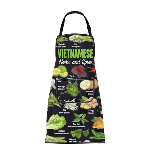 Tablier aux herbes pour herboriste et passionné de cuisine asiatique
