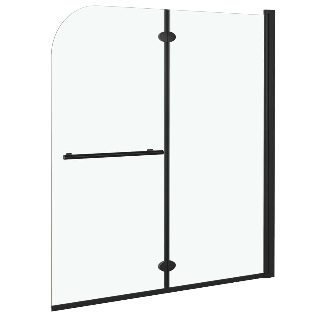 Składana kabina prysznicowa ze szkłem bezpiecznym ESG, 120 x 140 cm, czarna, 2 panele, rama aluminiowa, składane drzwi prysznicowe do łazienki, wnęki i wejście narożne bez barier