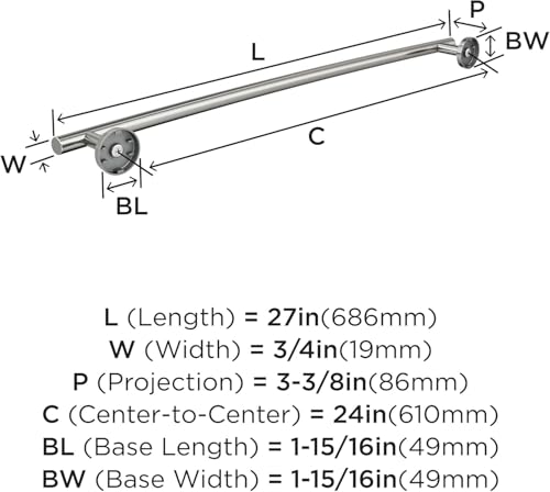 Image of Amerock Arrondi 24 inch Stainless Steel Towel Bar