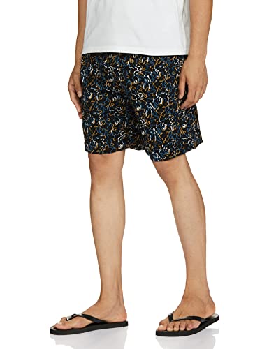 Image of Bumchums Men Mercerised Printed Knee Length Cotton Bermuda Shorts with One Side Zip Pocket, Pack of 1