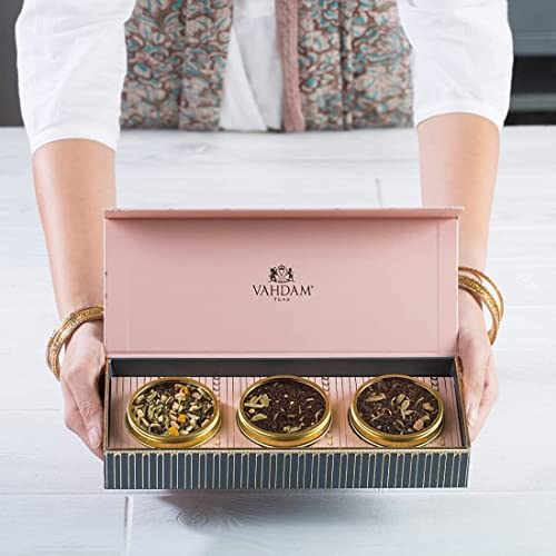 Vahdam, Assorted Tea Gift Sets - Blush (90G, 3.17Oz) - 3 Teas In A Luxury Tea Gift Box | Tea Gift Sets For Women | Gifts For Her #TOP3