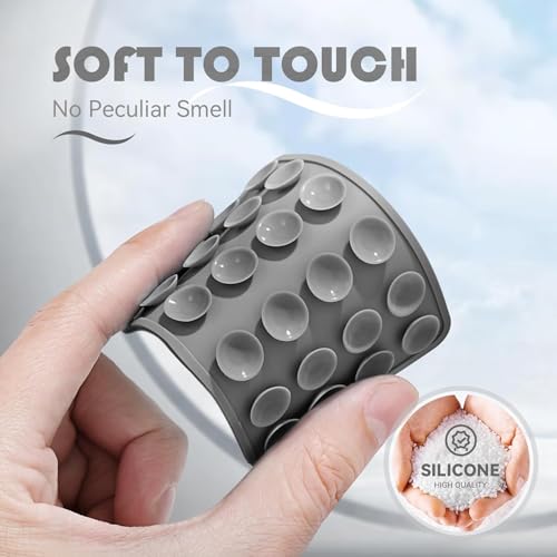 Image of CERLINK Suction Phone Case Sticker Grip Silicone Holder Mount for Hands-Free Mobile Accessory Holder Grip, Video Phone Accessory Compatible Mirror, Shower (Dark Grey)