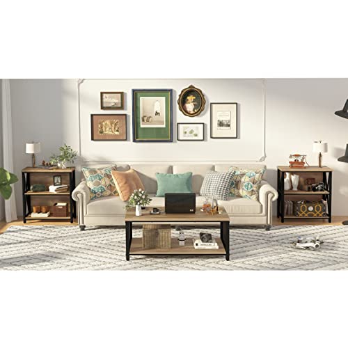 Fatorri Small Bookcase, Wood And Metal Low Short Bookshelf, Industrial Book Case And Rustic Book Shelf For Small Space (Rustic Oak) #TOP7