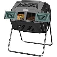 East Oak 43-Gal Dual Chamber Compost Tumbler with Aeration System