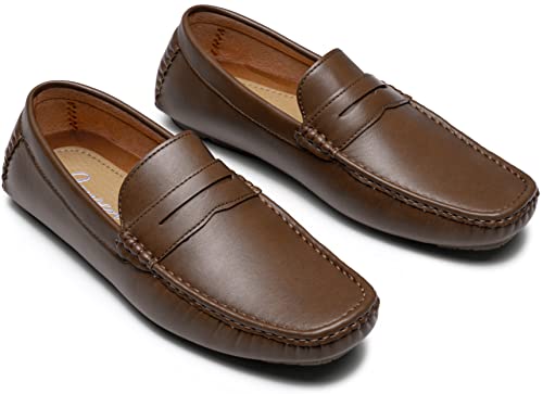 Image of Jousen Men's Penny Loafers Casual Driving Slip On Shoes | Rubber Outsole Soft Lightweight Moccasins Daily Business Wedding Office Travel Boat