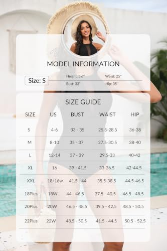 Image of Tempt Me Women One Piece Swimsuit Tummy Control Bathing Suit | High neck, Removable cups, Full coverage, Ruched, Mesh, Full lining