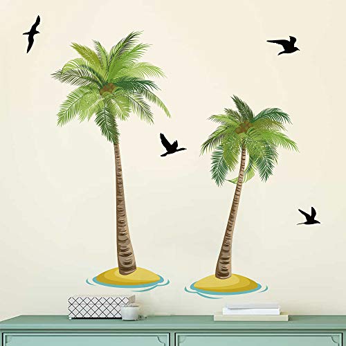Runtoo Palm Tree Wall Decals Tropical Wall Art Stickers For Bedroom Living Room Home Décor #TOP1