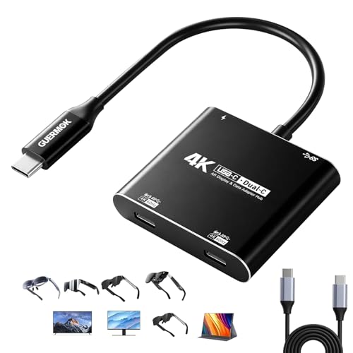 Amazon | Guermok 4-in-1 デュアルUSB-Cディスプレイハブ 4K@60Hz