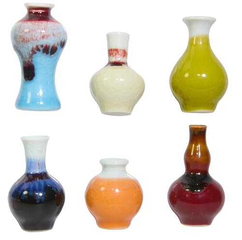 Imanes decorativos mini jarrón cerámico juego 6 unidades