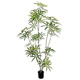 Aalonfale 6ft Artificial Umbrella Tree - Realistic Faux Umbrella Tree Indoor/Outdoor, UV Resistant Fake Plant for Home, Office, Patio Decor