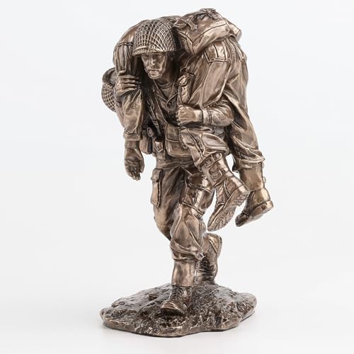 Estatua Militar Decorativa Resina y Bronce No Soldier Left Behind 13 cm miniatura 3