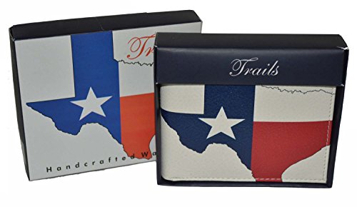 Mens Bifold Exotic Wallet Picture Texas Flag Map With Printed Gift Box #TOP6