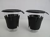 Original Tupperware TUPPERWARE Exclusiv Teebecher 330 ml schwarz Glas (2) Teeglas Teegläser